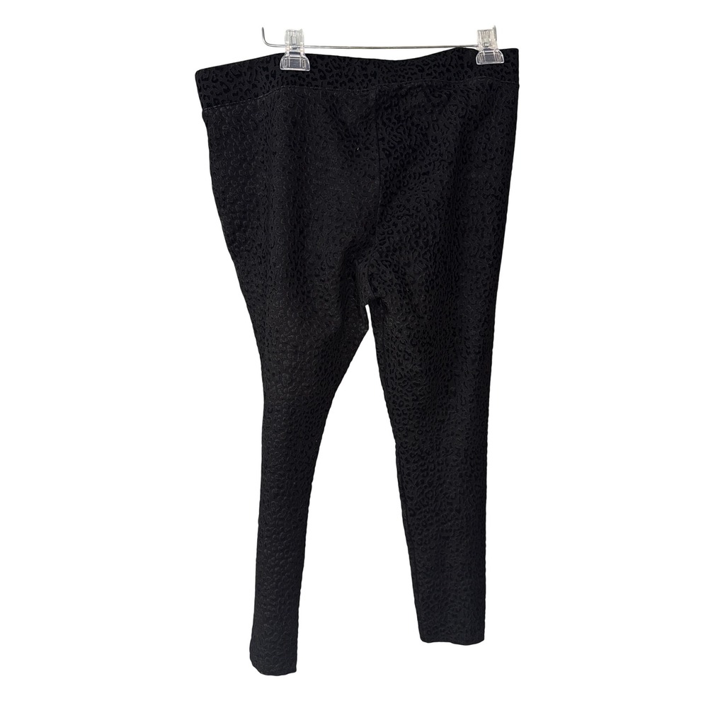 Old Navy Stevie Black Leopard Print High Rise Ponte Knit Pants Womens XL Tapered